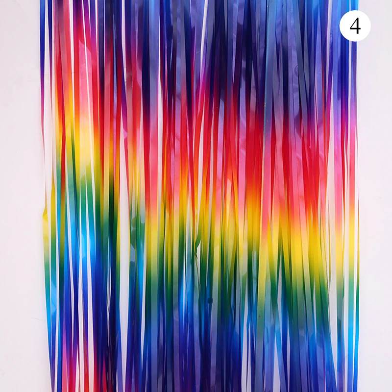 Вечерние безопасные лазерные занавески 1*2 м Радужное украшение мишура занавеска