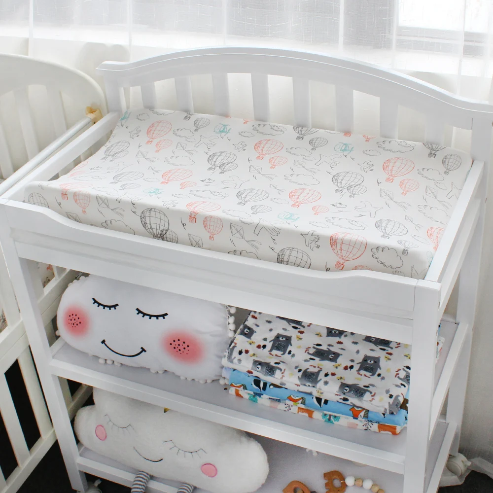 

Baby Changing Pad Cover Cotton Crib Sheet Infant Toddler Bed Nursery Unisex Diaper Change Table Sheet 80x42cm