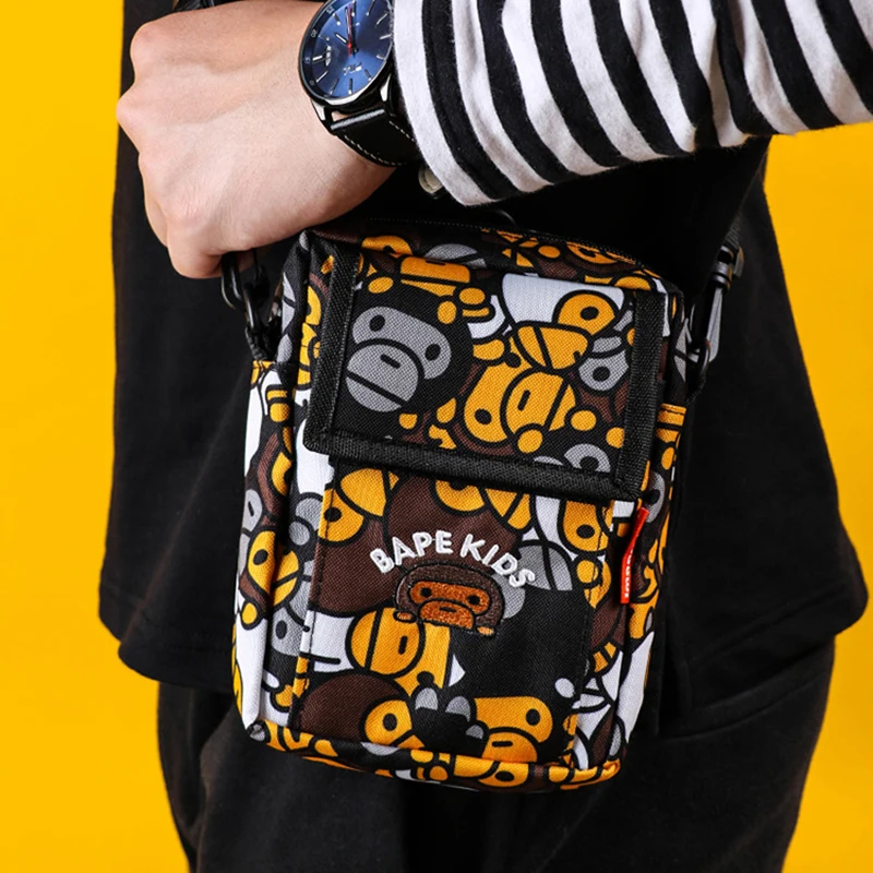 Сумка мессенджер Bape через плечо нейлоновая дорожная Сумочка с принтом обезьяны