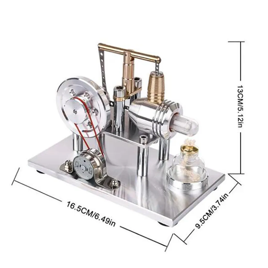 

New Arrival Stainless steel Mini Hot Air Stirling Engine Motor Model Educational Toy Science Experiment Kit Set For Children