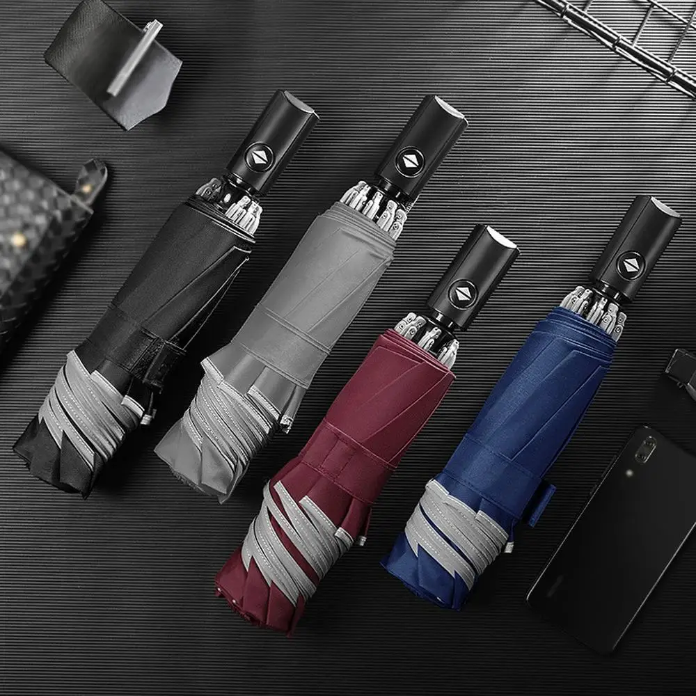 Windproof Double Layer Inverted Umbrellas Reverse Folding Umbrella Anti-UV Automatic Sunshade & Rain Christmas Gift # | Дом и сад
