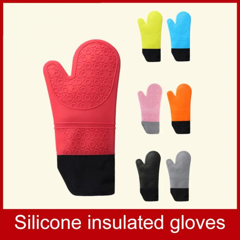 

Высококачественные силиконовые перчатки для микроволновой печи, для барбекю, печи, горячая модель, термостойкие нескользящие перчатки для ...