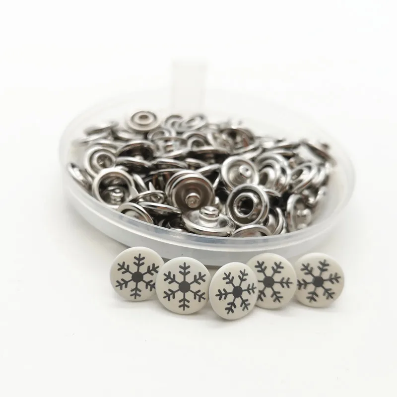 Распродажа! Металлический штырь с цветочной печатью 10 мм пружинные кнопки зажимы