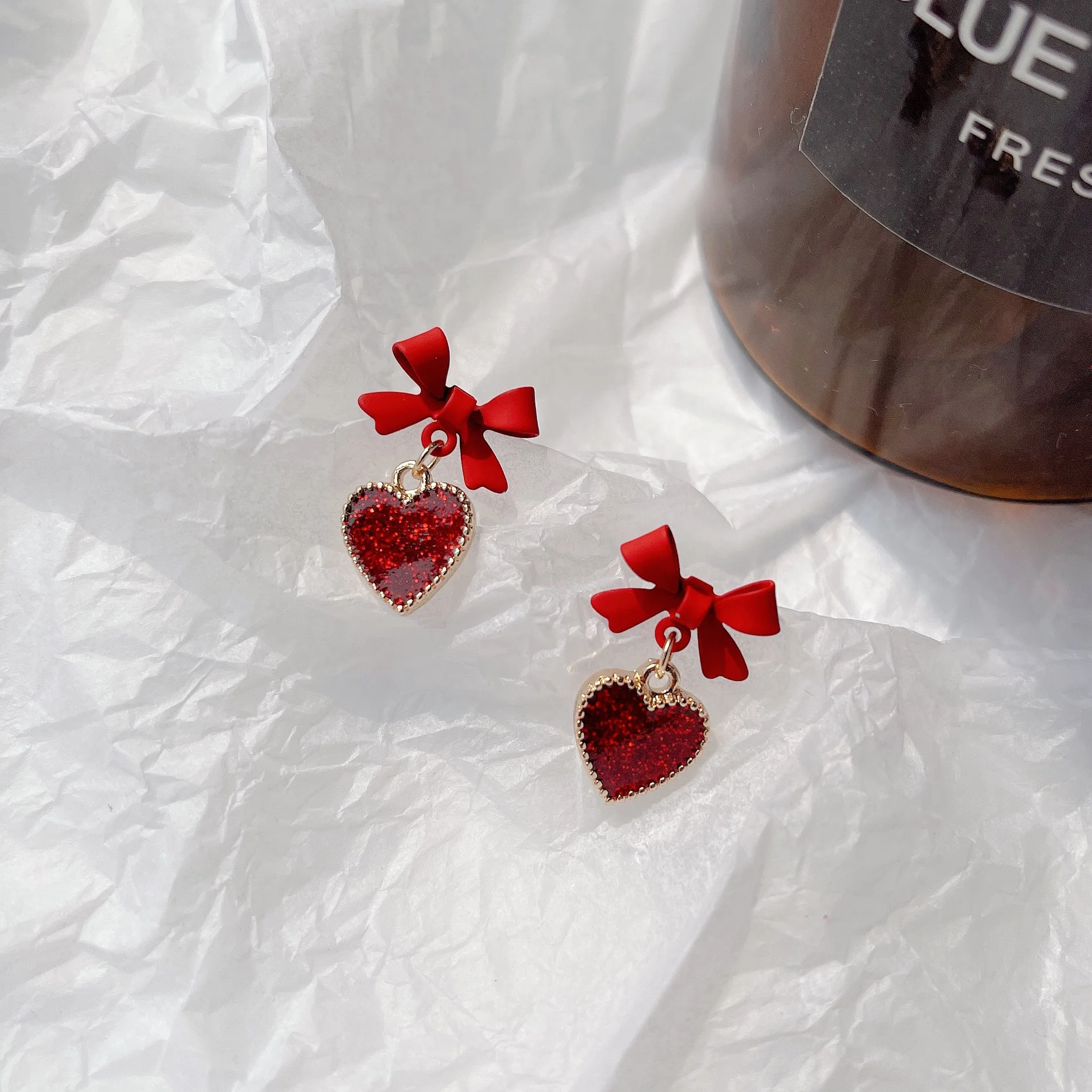 

Vintage Women Bow Heart Shaped Pearl Elegant Sweet Girl Party Earring