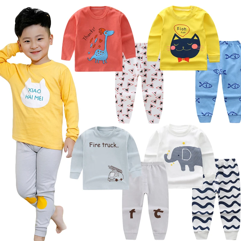 Весенние детские пижамы комплект одежды для сна с рисунком Осеннее термобелье