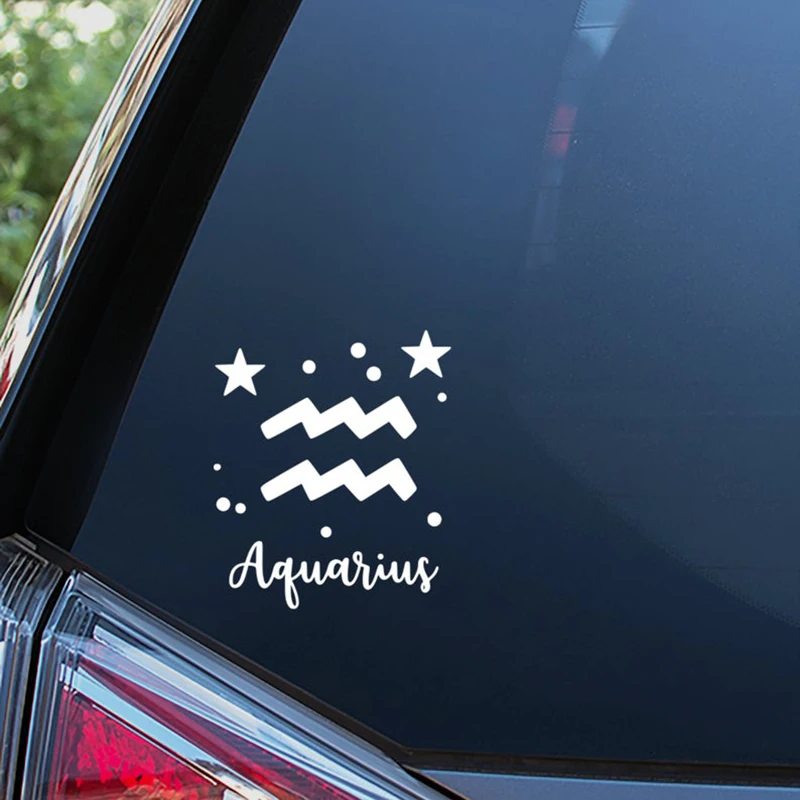 Черная/серебряная виниловая наклейка Зодиак Водолей наклейки на кузов