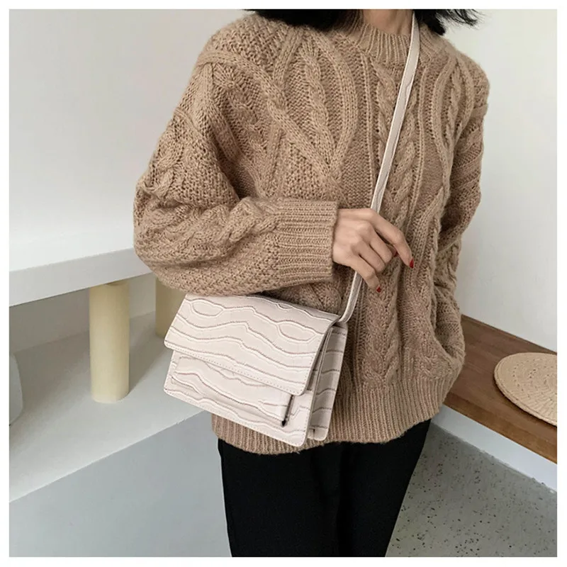 Retro Stone Pattern PU Leather Crossbody Bags For Women 2020 Spring Fashion Shoulder Messenger Bag Lady Travel Purse and Handbag Багаж и