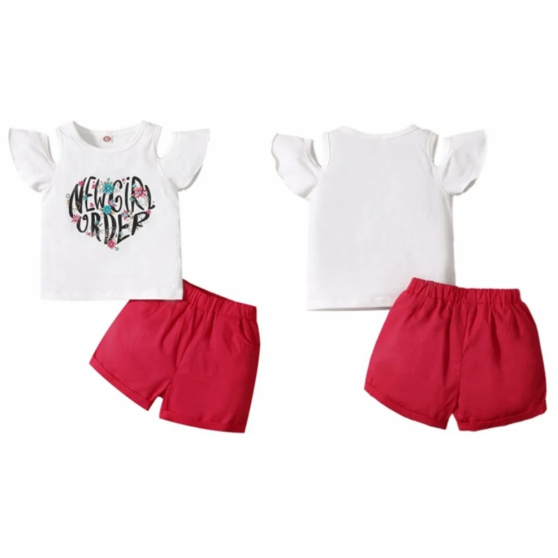 

Newborn Infant Baby Girl Clothes Short Sleeve T-Shirt Tops And Shorts Pants Summer Outfit soft and breathable for 3-24M baby
