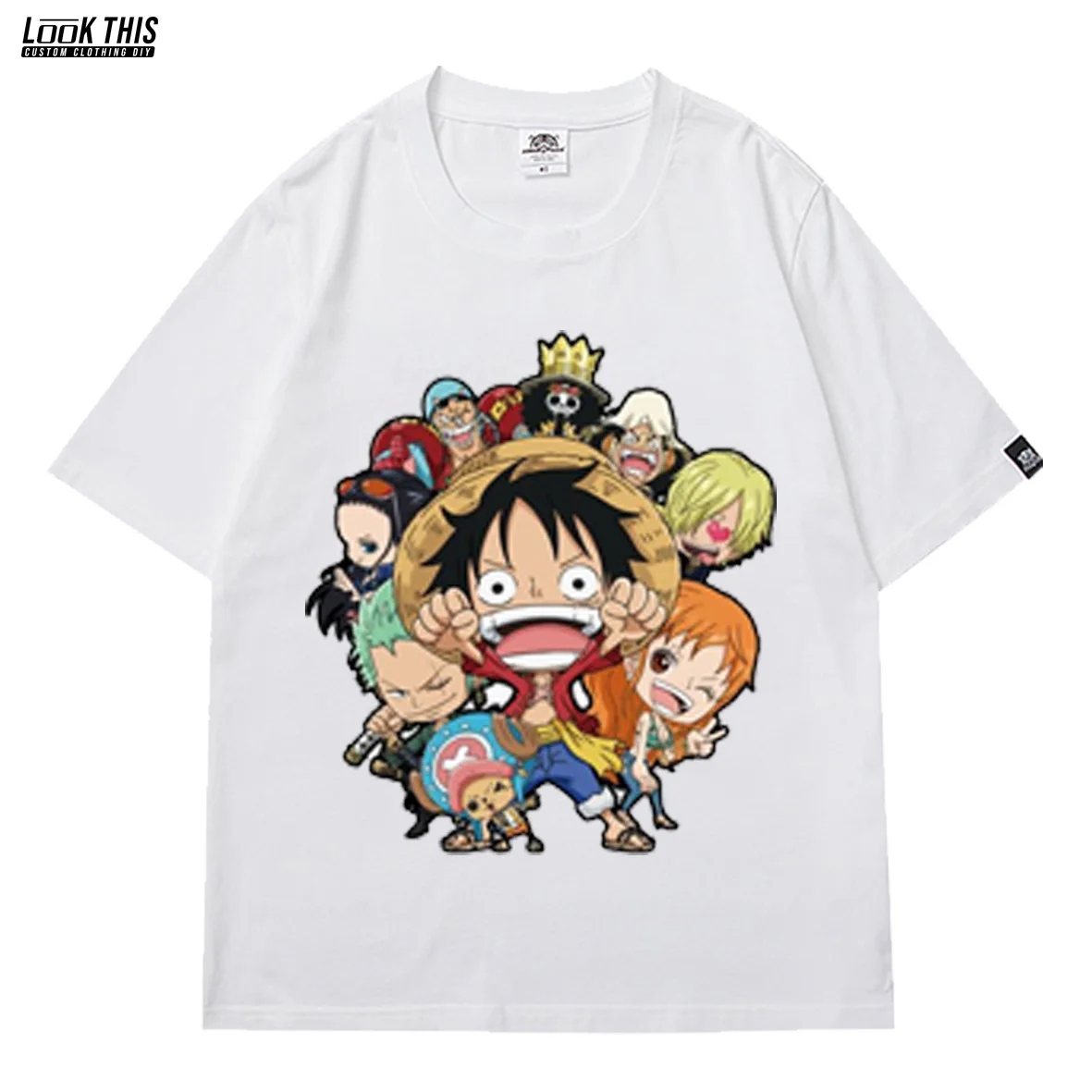 

2021 Summer Teen T-shirt ONE PIECE Anime Patterned Men T-shirt Streetwear Unisex Harajuku Short Sleeve T-shirts Oversized Tees