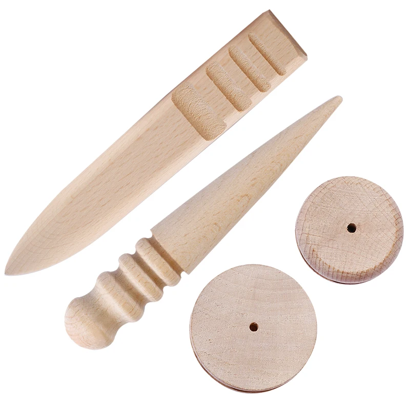 

LMDZ 2 Sizes Leather Burnishing Tool and Leather Edge Slicker，2 Sizes Wood Round Burnishing Edge for Leather Crafting Working