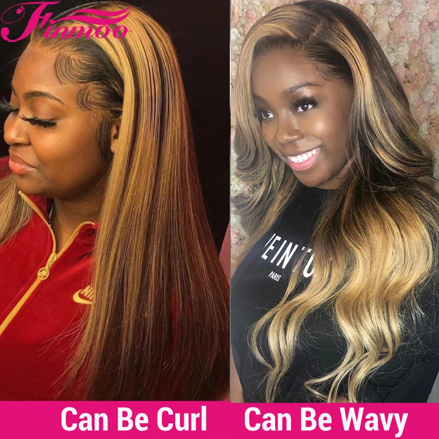 Прямой Мёд блондинка 13x6 Синтетические волосы на кружеве человеческих волос