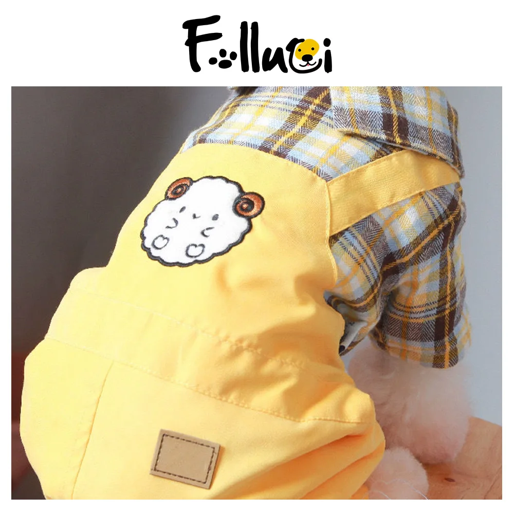 

Autumn And Winter Cotton-padded Overall Teddy Jumpsuit Bichon Vip Puppy Schnauzer Thick Warm Pet Clothes For Small Dogs