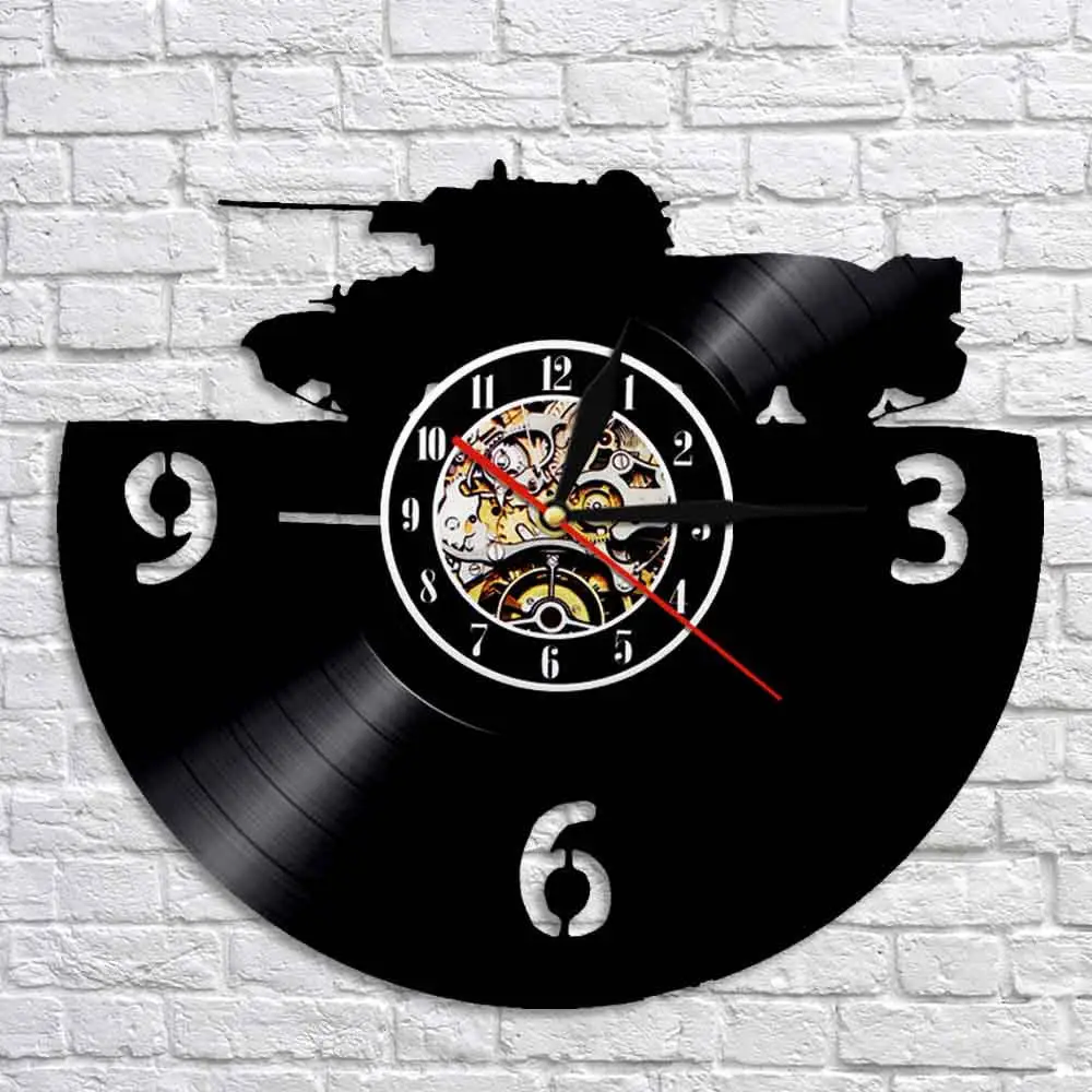 Военные военные настенные часы виниловая запись бронированные домашний декор