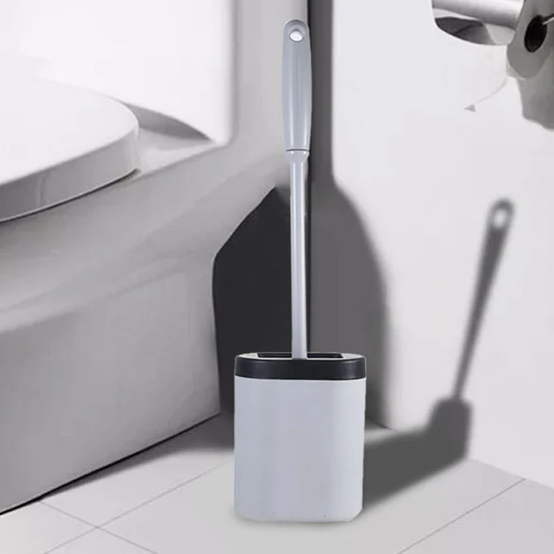 

Household Bathroom Toilet Bowl Brush With Holder For Bathroom Wall-mounted Space Saving Sturdy Deep Cleaning Brush