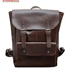 Кожаный женский рюкзак Crazy horse, Многофункциональный школьный ранец в винтажном стиле для мальчиков-подростков, дорожная сумка для ноутбука, 2021