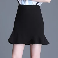 women high waist slim casual black bodycon mini fishtail skirt 2021 summer female elegant fashion short skirts