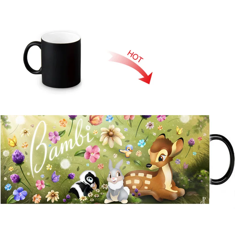 Веселые кружки Bambi с узором волшебные цвета меняющие кофейные индивидуальные