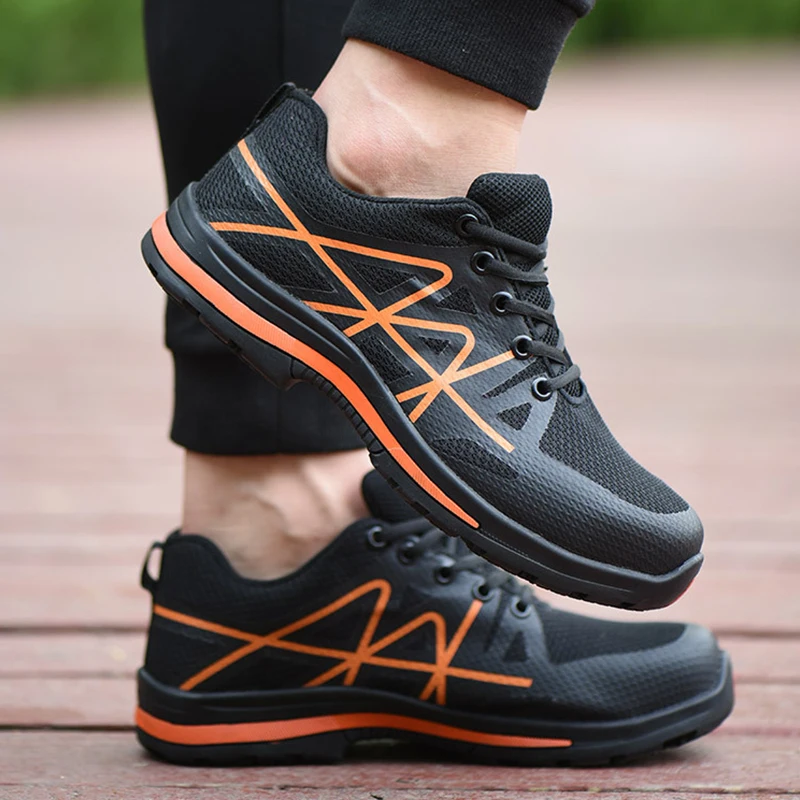 

Steel Toe Cap Safety Shoes Men Women Outdoor Non-Slip Work Boots Lightweight Sneakers Protective Footwear Work Shoes Male Boots