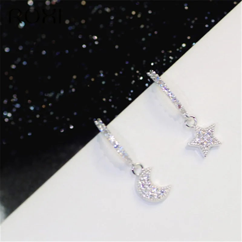 Женские асимметричные серьги ROXI гвоздики из стерлингового серебра 925 пробы с