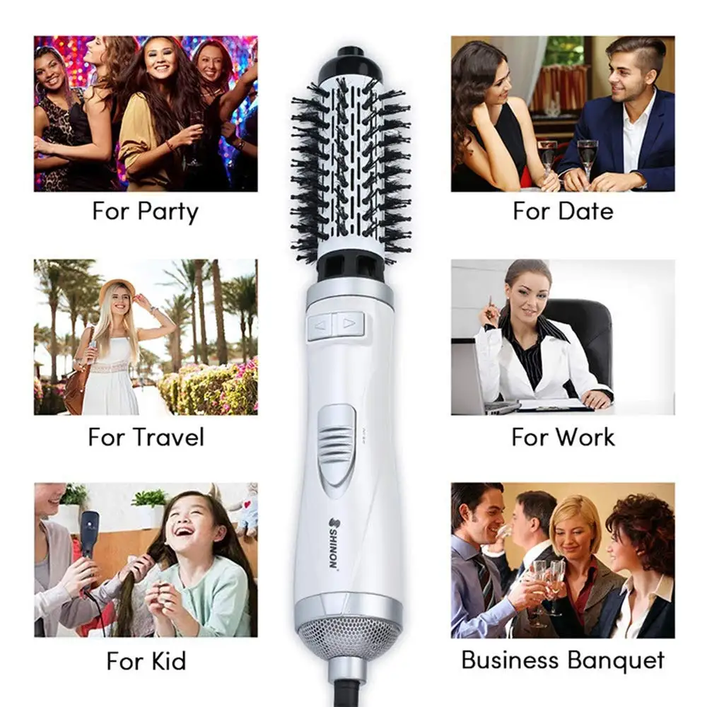 

Hair Dryer Brush Hot Air Brush One Step Hair Dryer Volumizer 2-in-1 Rotative Blow Dryer Brush-Straightening Curling Brush