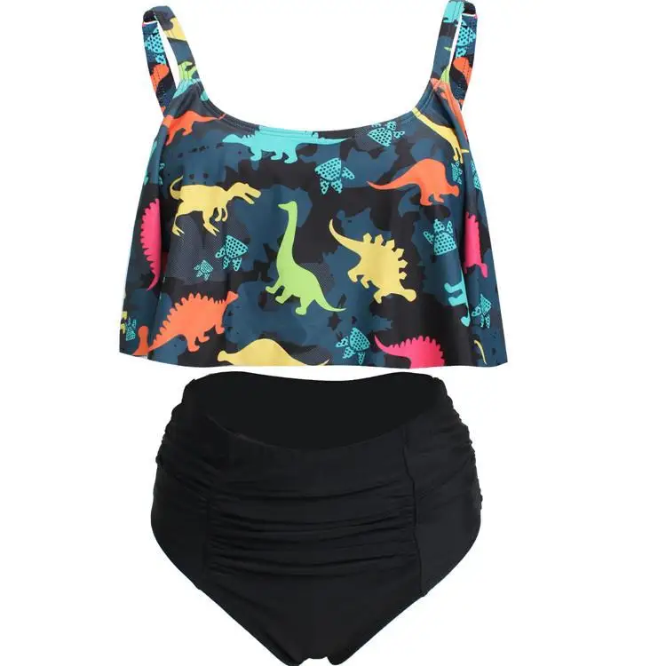Новинка 2019 стильный купальник-бикини с принтом Юрского периода Европейский и