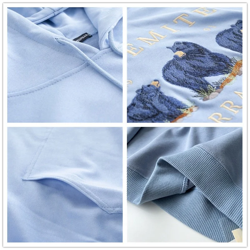 

Vintage Bear Embroidery Sweatshirts Hoodies Women Harajuku Streetwear Casual Long Sleeve Crewneck Oversized Fashion Hoodie Woman