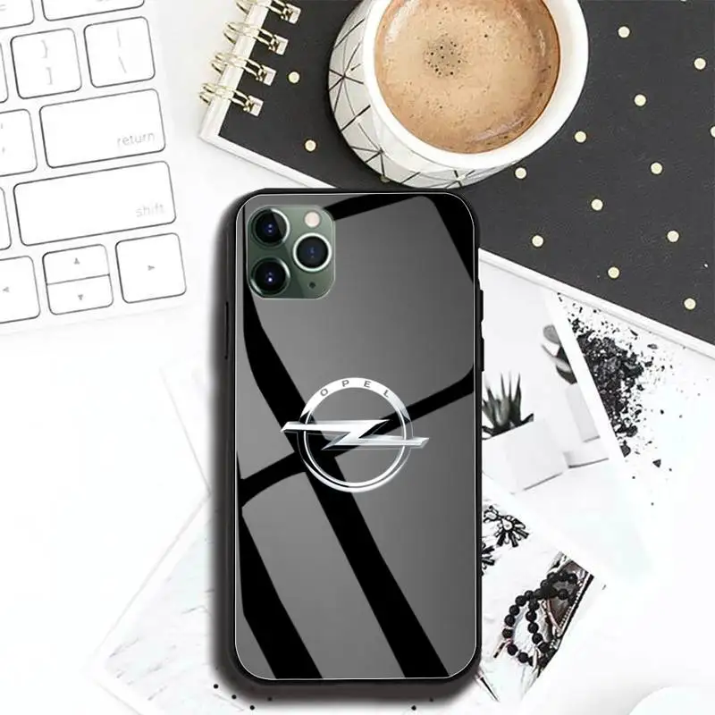 

Opel car logo Phone Case case For Iphone 11 Pro MAX XR X 7 8Plus SE2020 DIY Shockproof Glass Soft Silicone Edge