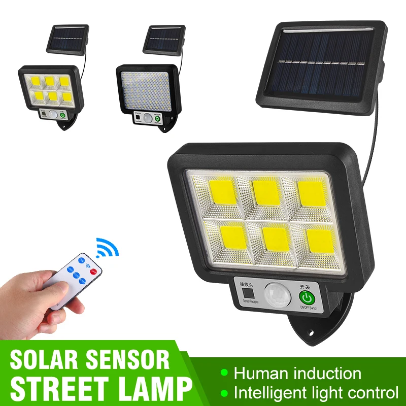 

72COB Solar Powered Light Outdoors Motion Sensor Sunlight Waterproof Wall Emergency Street Security Lamp for Garden Decoration