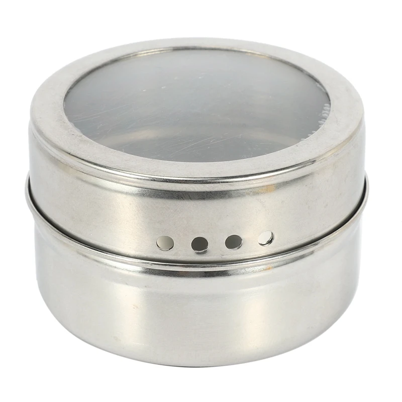 12 шт./компл. Прозрачная крышка магнитная жестяная банка для специй из нержавеющей