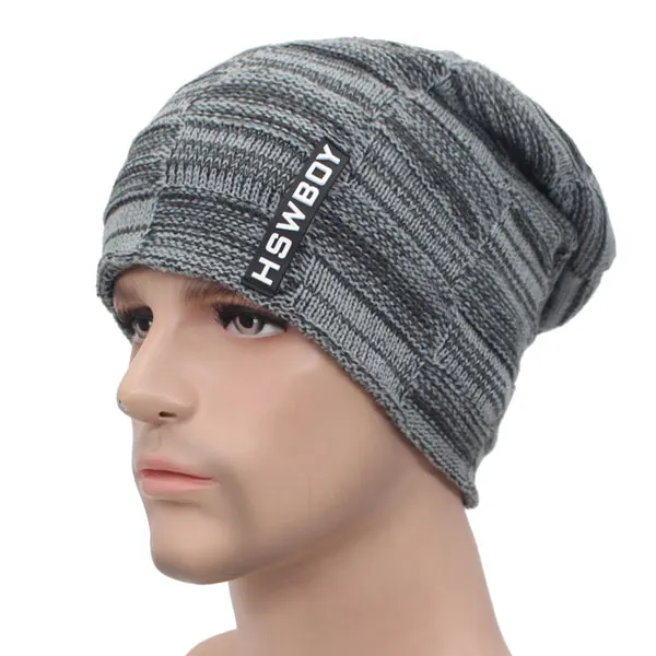 gray hat AETRUE брендовая зимняя Шапки для Для мужчин Для женщин зимняя шапочки Для мужчин шарф вязанные шапки кепки мужская маска капор Теплый Шеи Шапка-бини - Цвет: gray hat