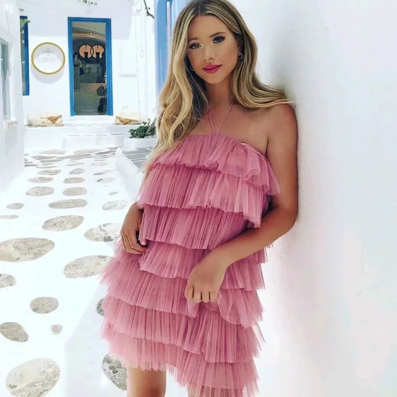 Сексуальная сетчатая многослойная газовая юбка для женщин Летнее сексуальное с