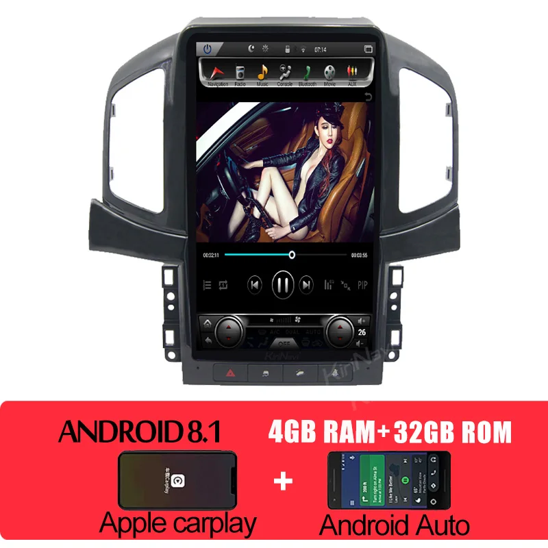 Android Car Radio KiriNavi вертикальный экран Tesla стиль 13," Android 8,1 автомобильный dvd-плеер gps навигация автомобильный Радио для Chevrolet Captiva 2013 - Цвет: Android Car Radio