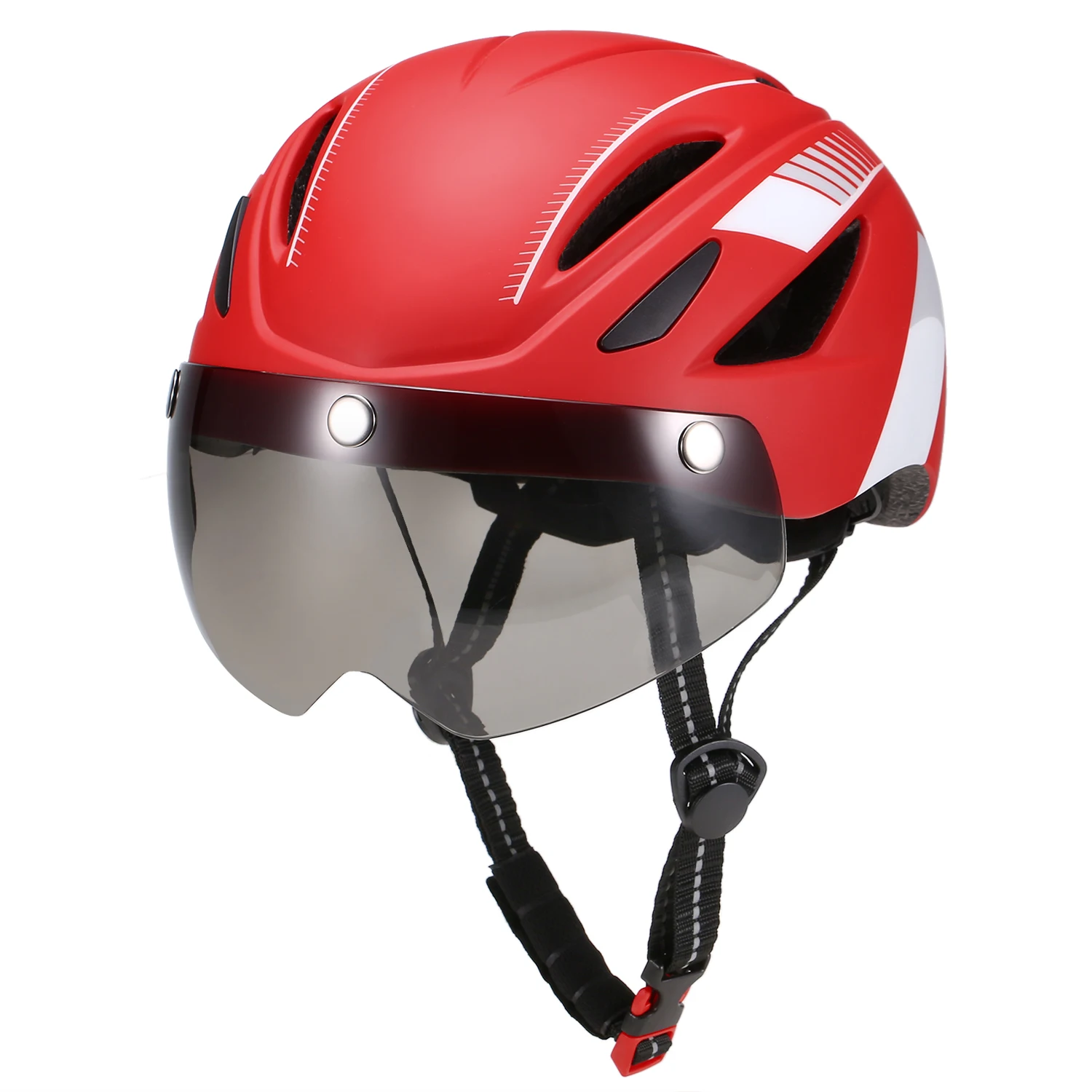 Шлем велосипедный со съемным магнитным козырьком и защитой от