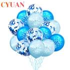 Синие латексные шары CYUAN для мальчиков на 1-й день рождения, набор конфетти, украшение для дня рождения, детского первого дня рождения, для будущей мамы 1 года