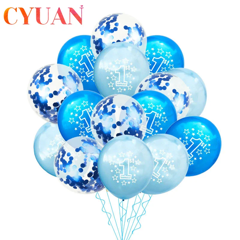 CYUAN синие латексные воздушные шары для первого дня рождения мальчиков набор