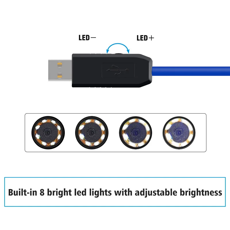 Беспроводной эндоскоп IP67 Водонепроницаемый WiFi бороскоп Полужесткий гибкий 2 Мп HD