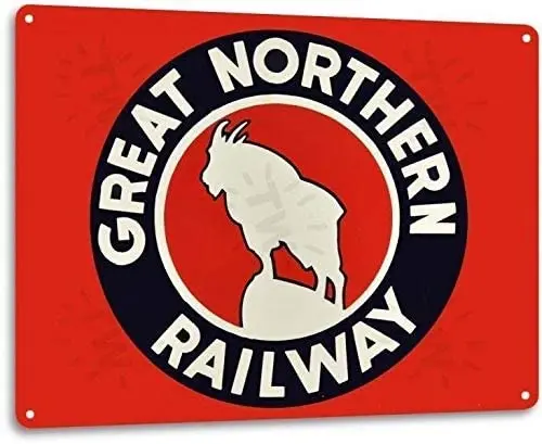 

SmartCows Great Northern Railway Logo Train Railroad Retro Wall Art Decor Metal Tin Sign 8x12in