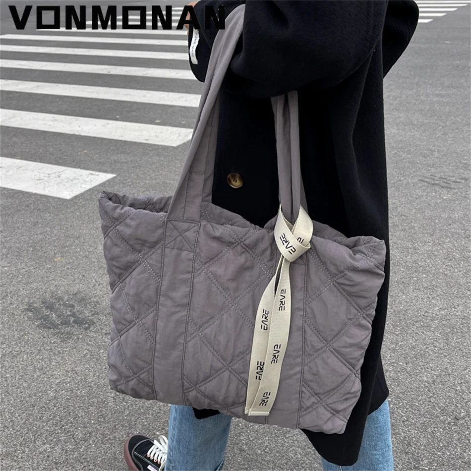 2021 Lady Soft Warm Shoulder Bags Winter Brand Space Cotton Bag Quilted Shopper Totes Luxury Big Designer Women Handbags Purses