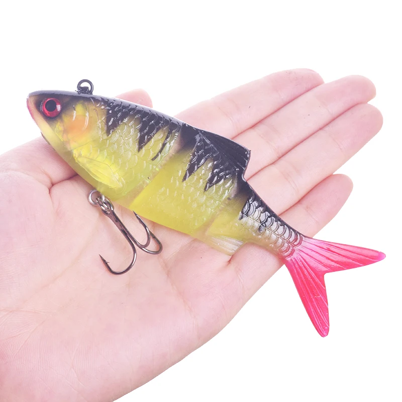 1Pcs Bionic Multi Section Soft Baits 12cm 31g Fishing Jig Wobblers Lures Artificial Silicone Bait Winter Trolling Bass Tackle