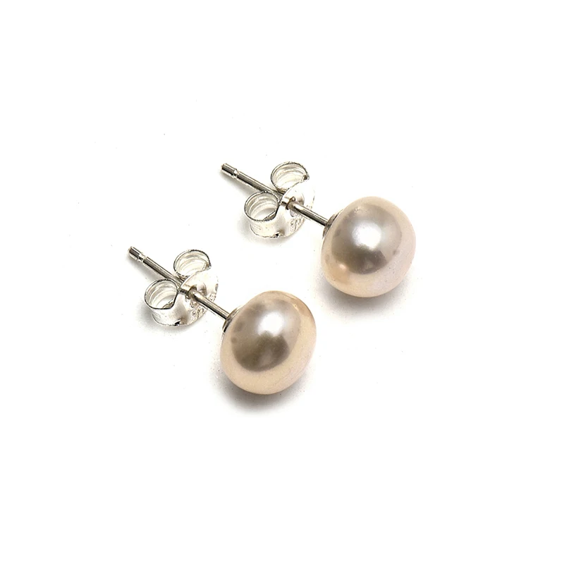 Wholesale 925 Sterling Silver 10-11mm Freshwater Orange Pearls For Making Diy Handmade Earrings Women Birthday Gifts H580 | Украшения и