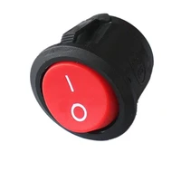 10pcslot 16mm 125v250v diameter small round boat rocker switches black mini round red 2 pin on off rocker switch