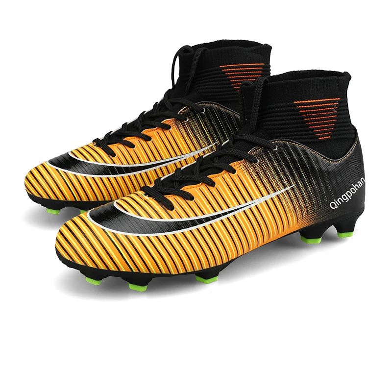 

FG/TF Long Spikes Soccer Shoes Outdoor Training Football Boots Sneakers Ultralight Non-Slip Soccer Cleats chuteira campo 32-45