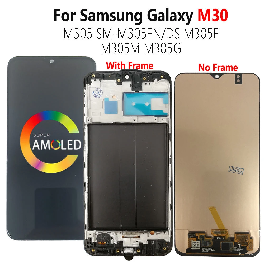 ЖК-дисплей M305 с рамкой для SAMSUNG Galaxy SM-M305FN/DS M305F M305M M305G M30 дисплей в сборе сенсорный экран дигитайзер AMOLED