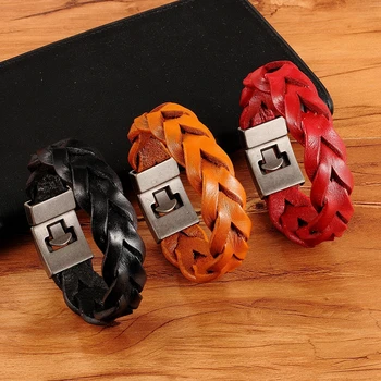 Woven PU Leather Men\'s Winding Bracelet 6