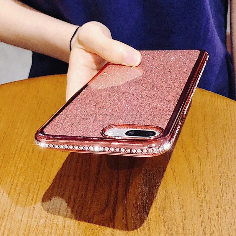 Блестящий силиконовый чехол со стразами для Samsung Galaxy S10 S9 S8 Plus S7 Edge A6 A7 2018 SM A750F Note8