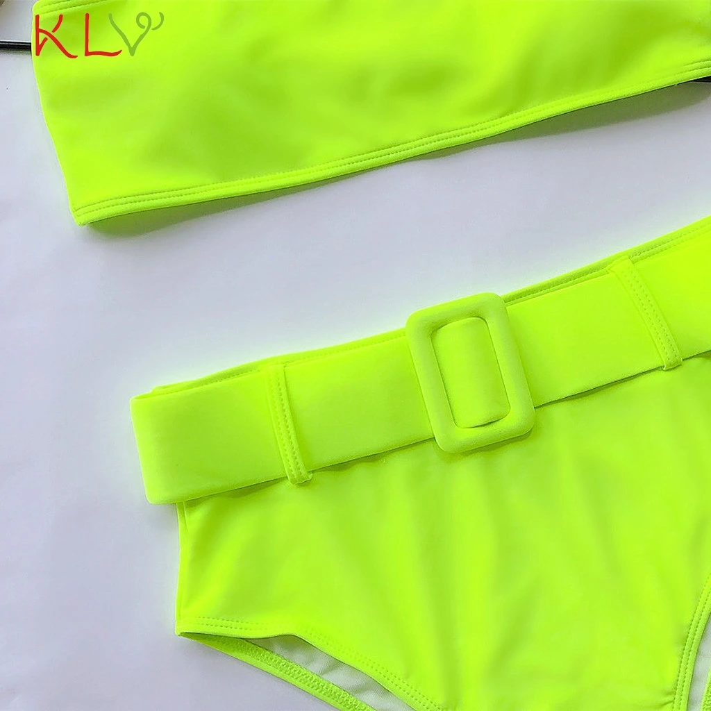 

New Swimsuits Beach Bikini 2020 High Waist Bathing Suit Women Two Pieces Bikinis Push Up Mujer Padded Bandeau Off Shoulder 19Dec