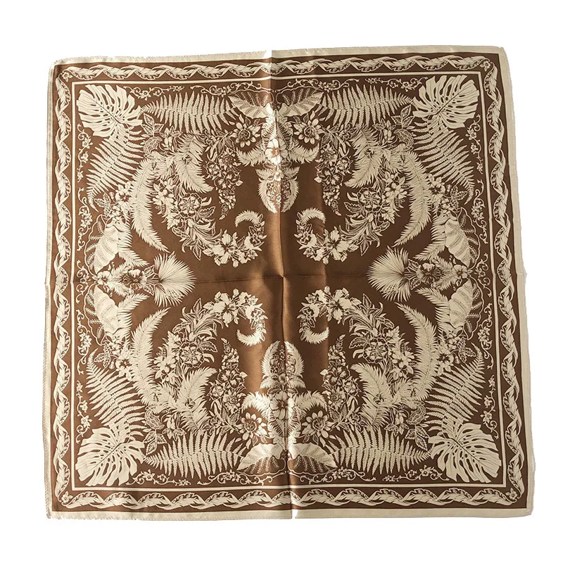 

Brand 2020 Small Square Neck Scarf Women 100% Real Silk Scarves Print Neckerchief Bandana Female Foulard Office Lady Wraps