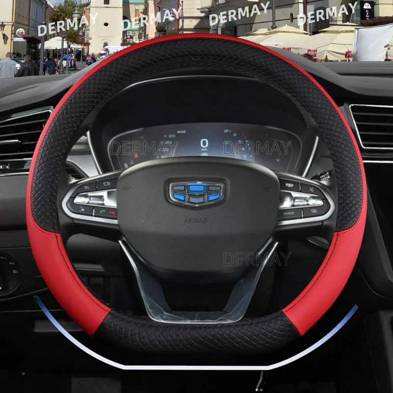 Чехол на руль D-образной формы для Geely Atlas Emgrand EC7 Coolray VW Golf 7 Hyundai Santa fe 2014-2020 |