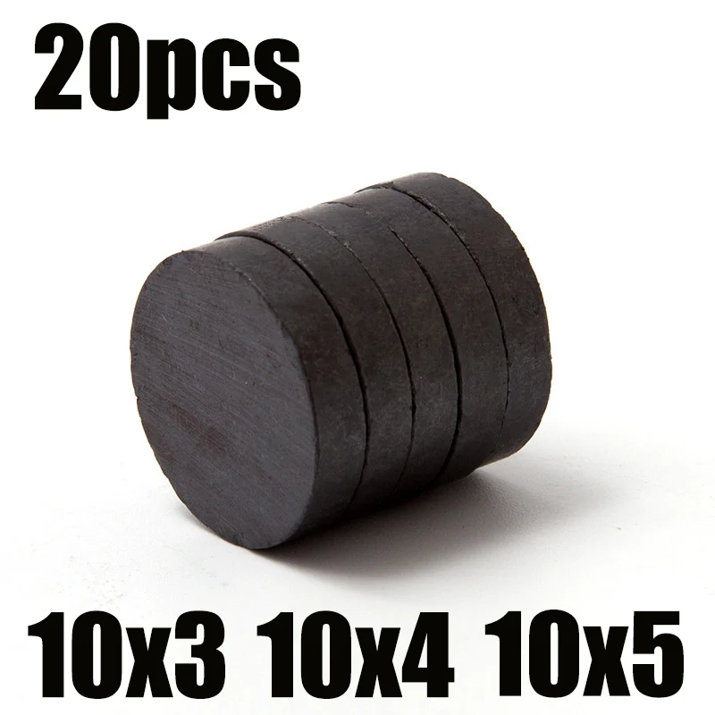 5 10 20 шт./лот 10x3 мм 10x4 10x5 черный маленький круглый магнит на холодильник ферритовый
