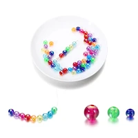 rainbow imitation abs pearl color 6810mm beads round loose spacer bead scrapbook decoration diy jewelry making accessories